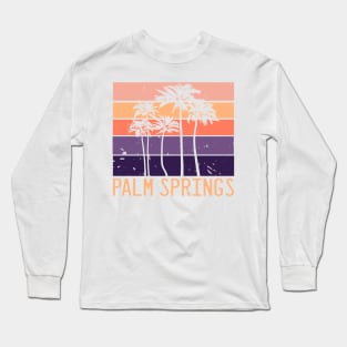 Palm Springs Vacation Getaway Cool Color Vintage Design Long Sleeve T-Shirt